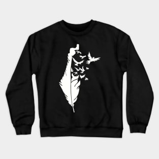 Palestine Feather Map Symbol of Palestinians Love and Struggle for Freedom -Wht Crewneck Sweatshirt